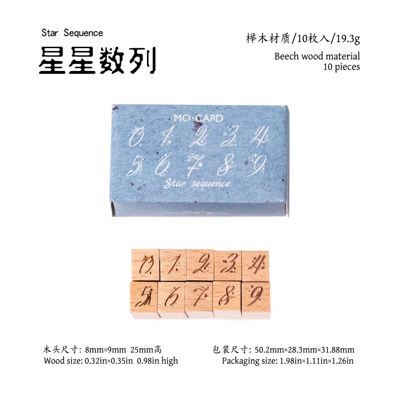 Journal GO 10pcs/set Creative Retro Number Stamp Set for Scrapbooking Vintage Journaling Supplies Cute Wooden Stamps
