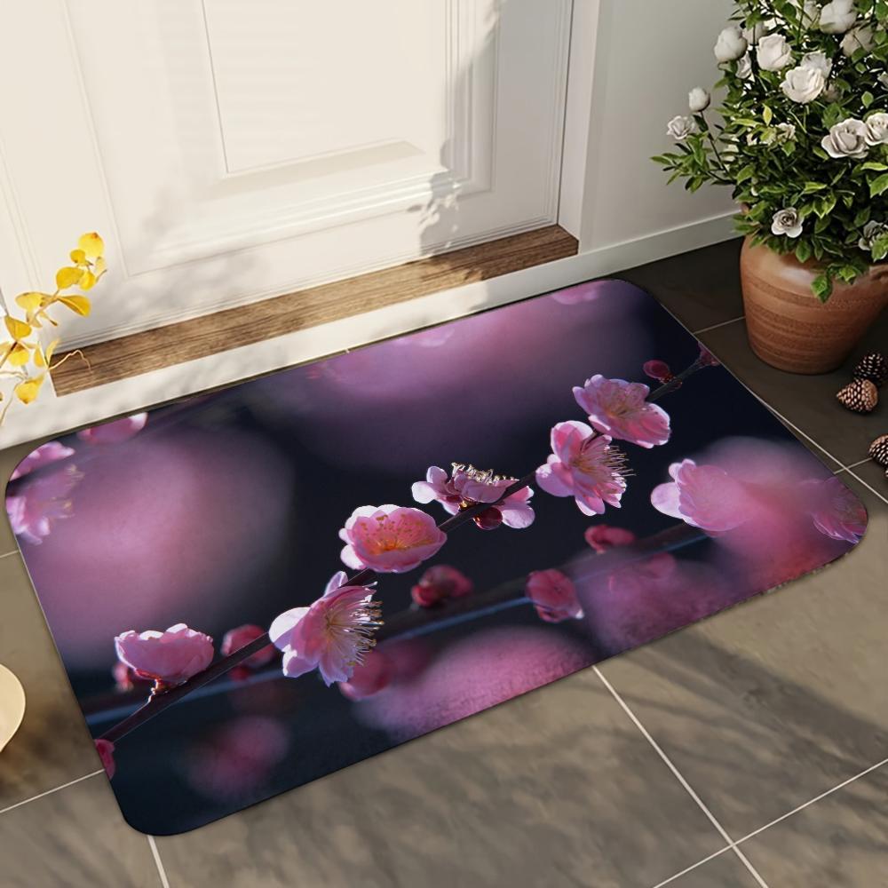 1pc Ins Flower Bathroom Absorbent Mats Anti-Slip Mats Home Decor Supplies Carpets Home Kitchen Floor Mats