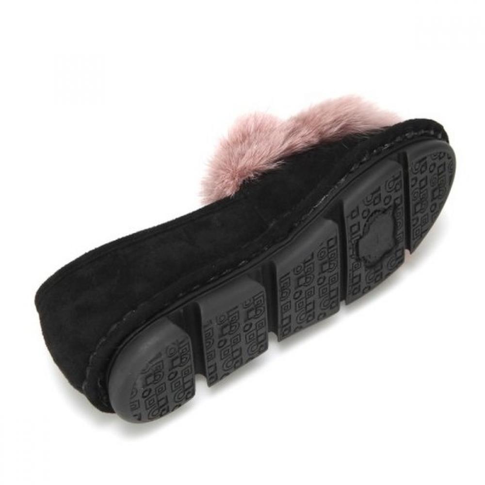 BARBARA Pretty Rabbit Fur Loafer Bbb579 Pk