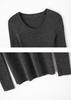 Mengyi Spring 18-Gauge Fine Wool U-Neck Slim Fit Women's Sweater