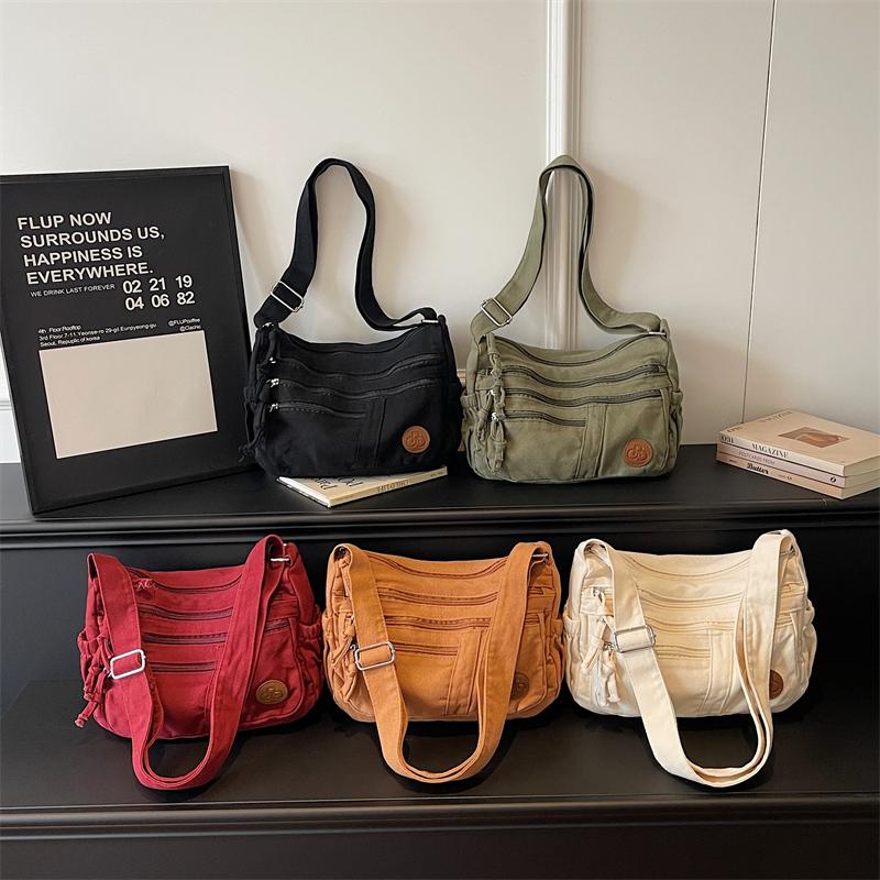 Women's Bag Solid Shoulder Bag Lightweight Nylon Crossbody Bag