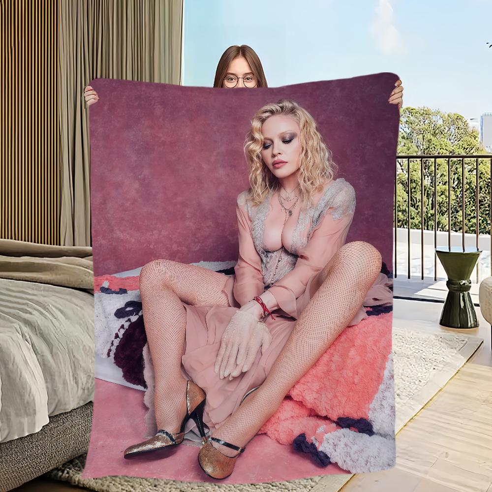 Singer M-Madonna Pink Lingerie Blanket Flannel warm comfort soft plush blanket For Picnic Beds Sofas Homes And Bedrooms