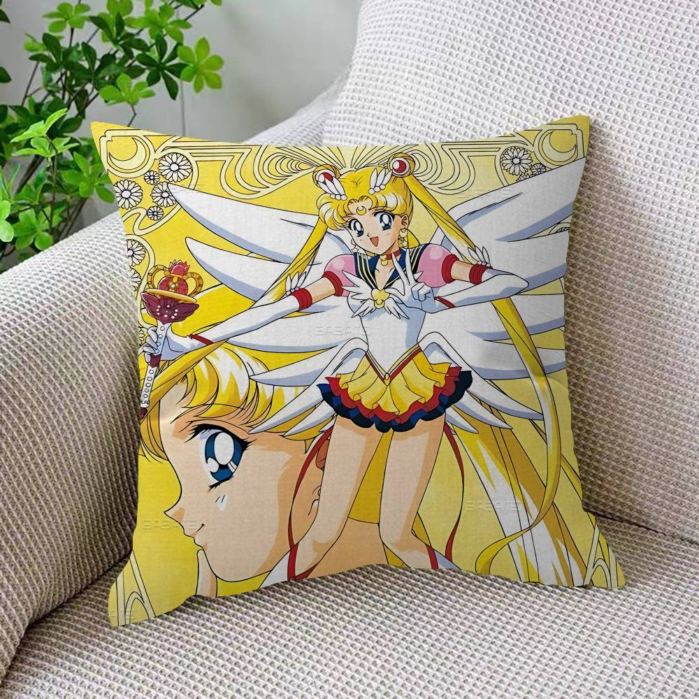 Lovely S-Sailor M-Moon Pillow Gift Home Office Decoration Bedroom Sofa Car Cushion Cover Case 45X45