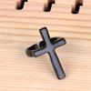 Jewelry Cold Style Cross Glossy Black Open Ring