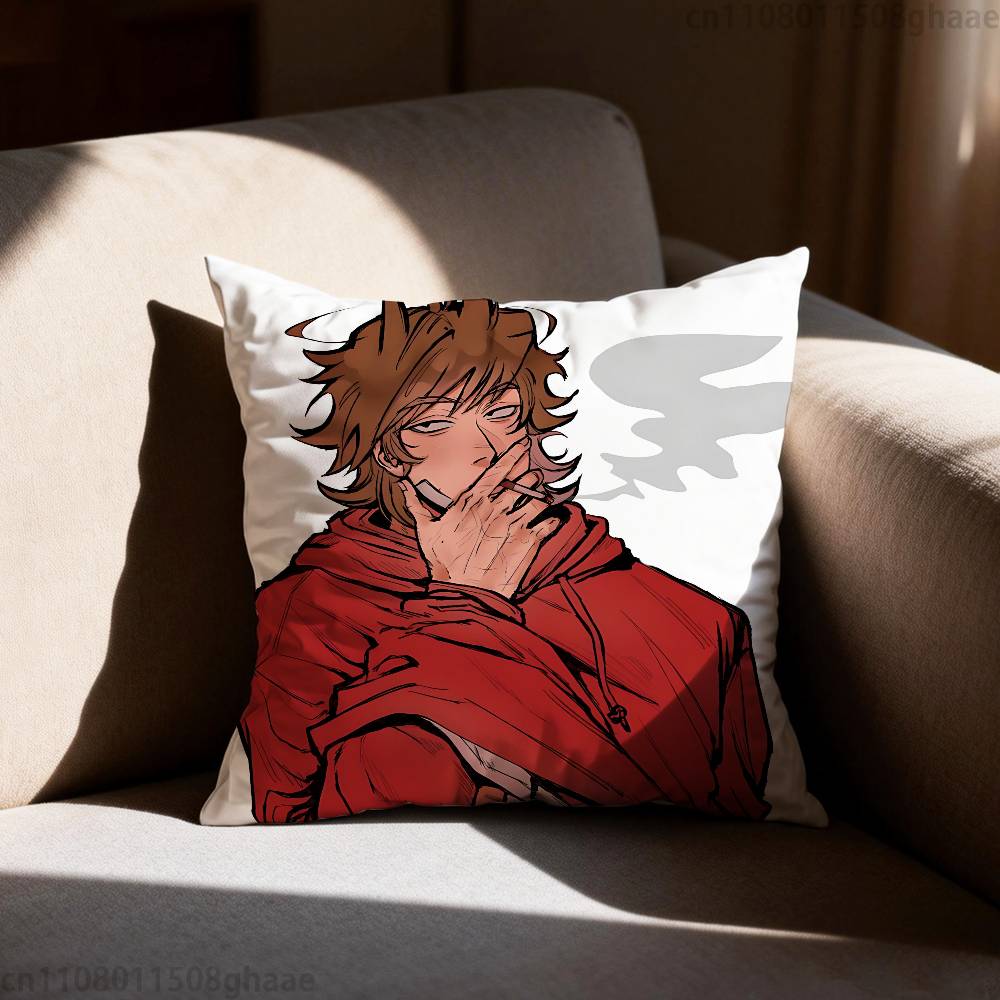 Anime Eddsworld Tord Pillow Case Sofa Living Room Bedroom Headboard Backrest Cushion Square Cushion Nap Time