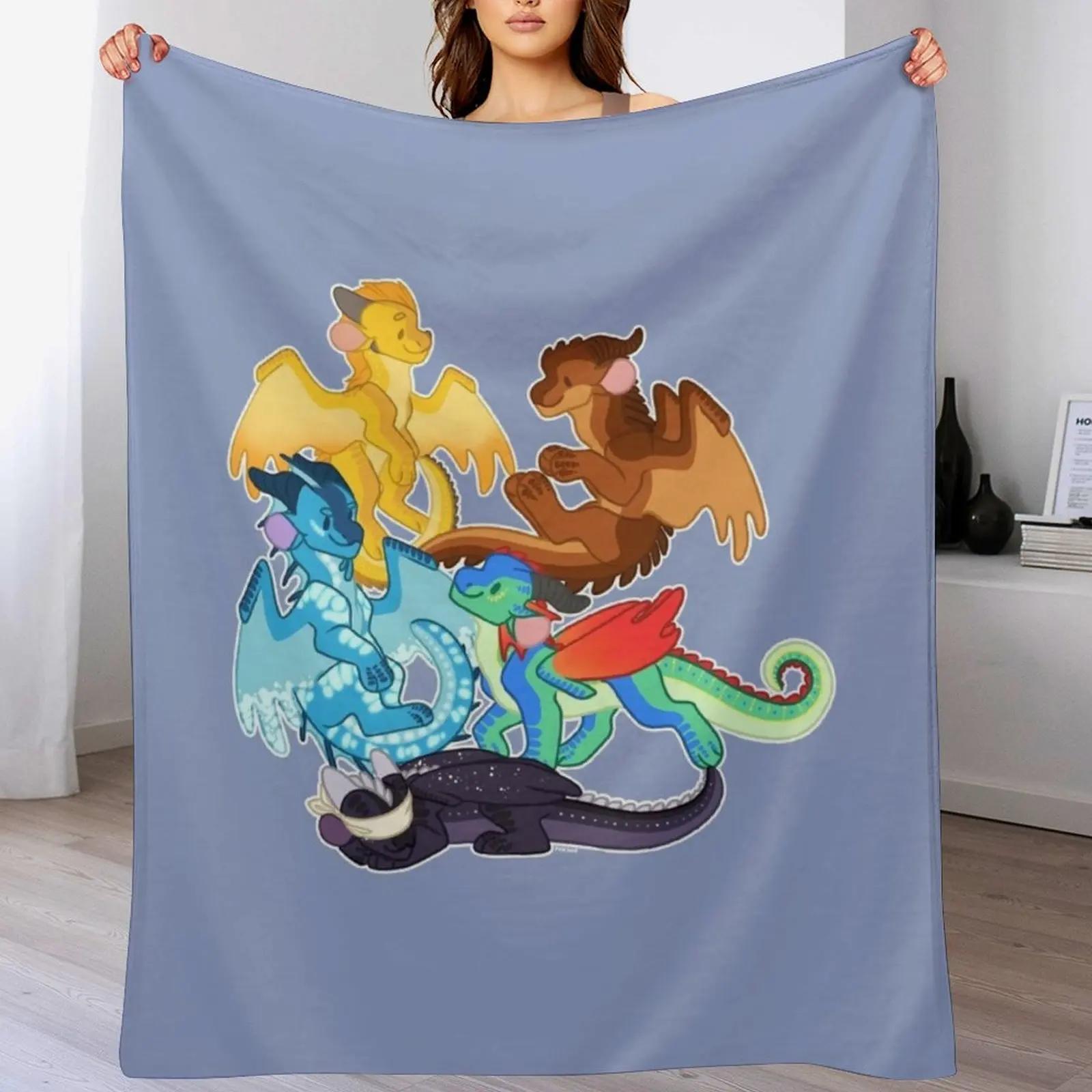 Dragonets of Destiny WOF Wings of Fire Throw Blanket Mens Soft Warm Throw Blanket for Couch 102x76cm(40x30in)