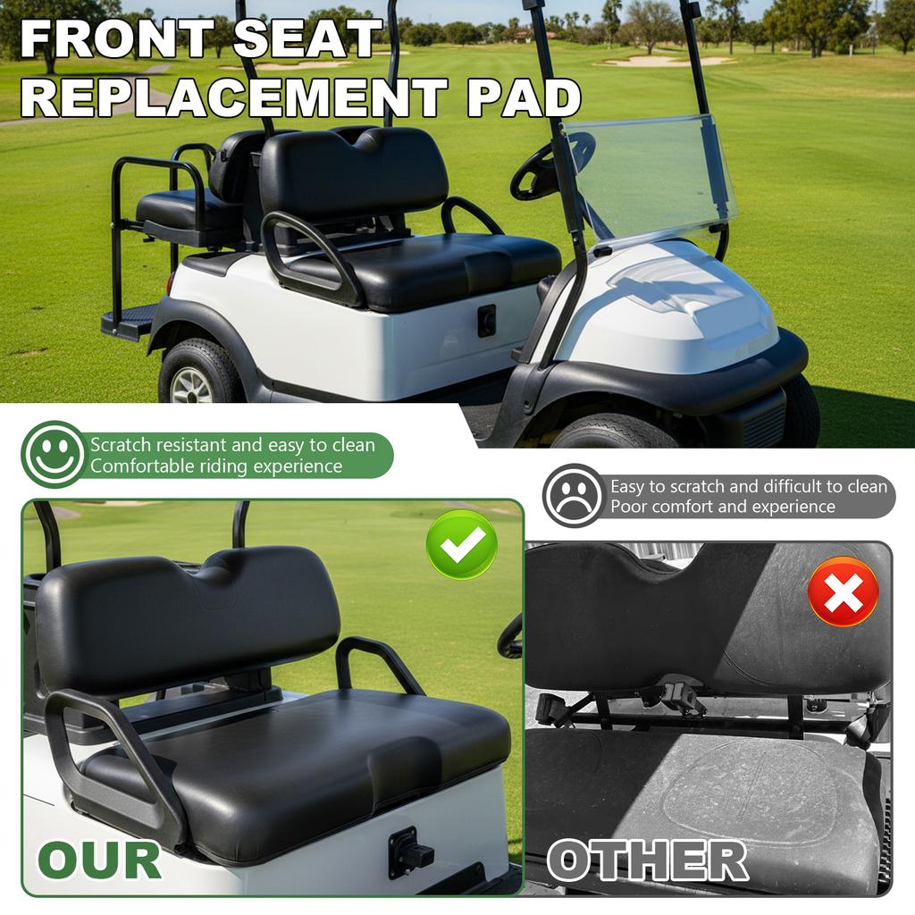 Golf Cart Front Seat Bottom & Backrest Assembly Seat Bottom and Back Cushion Set Compatible for EZGO RXV 2008-up Models