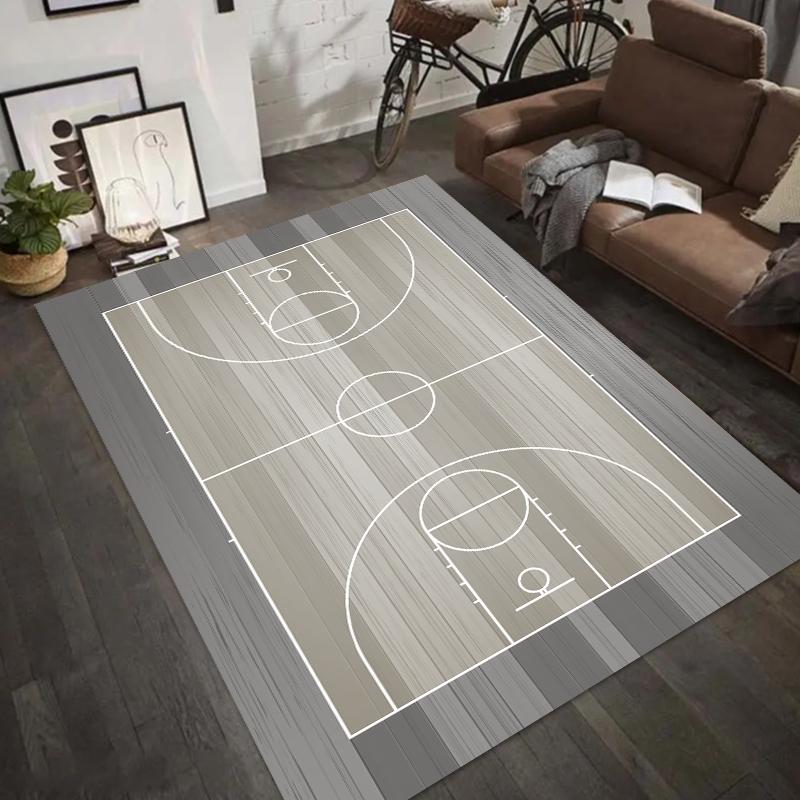 

Wooden Basketball Court Design Area Rug Floor Mat Sports Carpet for Living Room Home DecorationLiving Room Bedroom Carpet 50X80cm