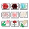 Colorful Crystal Candy Love Rose Flower Tulip Butterfly Fit 9mm Italian Charms Bracelet Stainless Steel Jewelry DIY Making Gifts