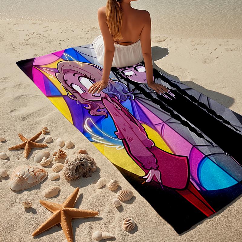 Stained Glass Gothic Romance Beach Towel, Super Soft Microfiber, Gift for Her/Him, Birthday, for Pool, Beach, Travel, Home Decor Fan Gifts