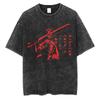 Berserk Anime Guts Charakter Vintage Gewaschenes Baumwoll-T-Shirt Retro Manga Grafik Sommer Kurzarm Locker Geschnittene Oberteile Für Männer Frauen Tägliche Freizeitkleidung