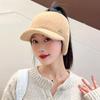 New Women Soft Winter Hat Faux Fur Warm Ponytail Cap Fashion Decorate Beanie Hat For Female Casual Earflap Knitted Hat