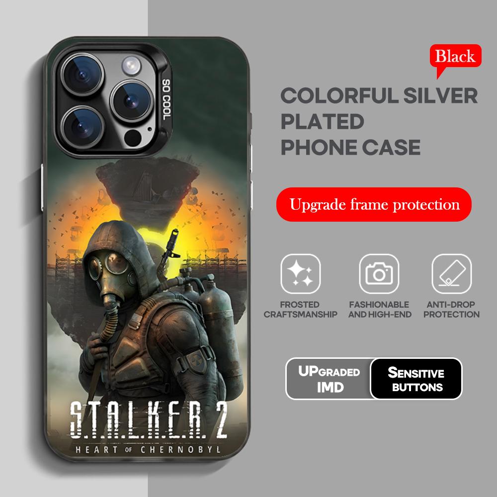 

Ігровий чохол для телефону Stalker 2 чорний IMD Кольоровий Сріблястий Підходить м який чохол для iPhone 16 15 14 13 12 11 XS Pro Max iPhone 14 Pro