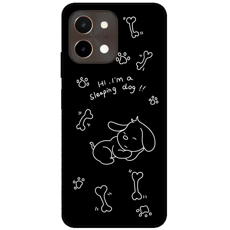 For Vivo Y28 4G Case 6.68'' Black TPU Silicon Cartoon Protection Cover for VivoY28 Y 28 4G Shockproof Capa Wolf Animals Soft Bag