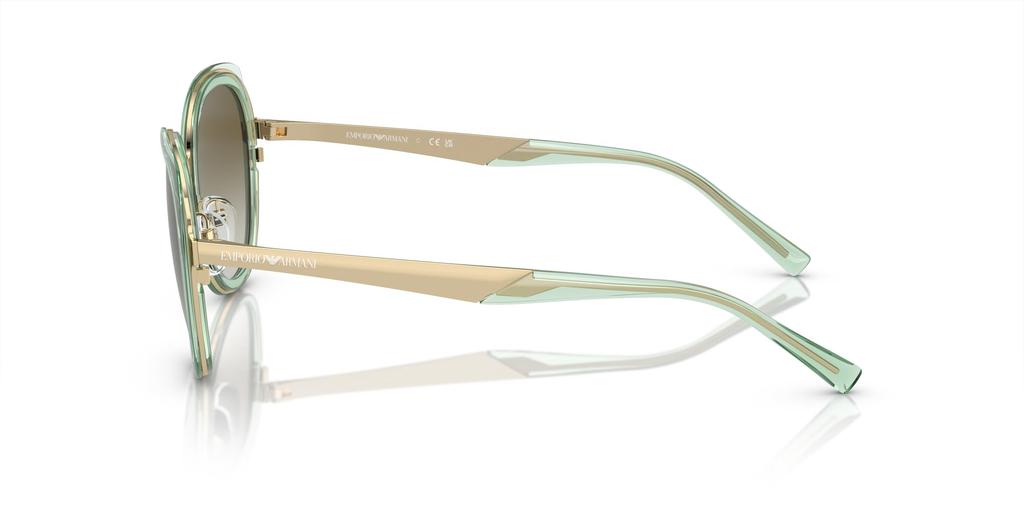 Emporio Armani Women's Shiny Pale Gold/Green Sunglasses EA2146, Size 53