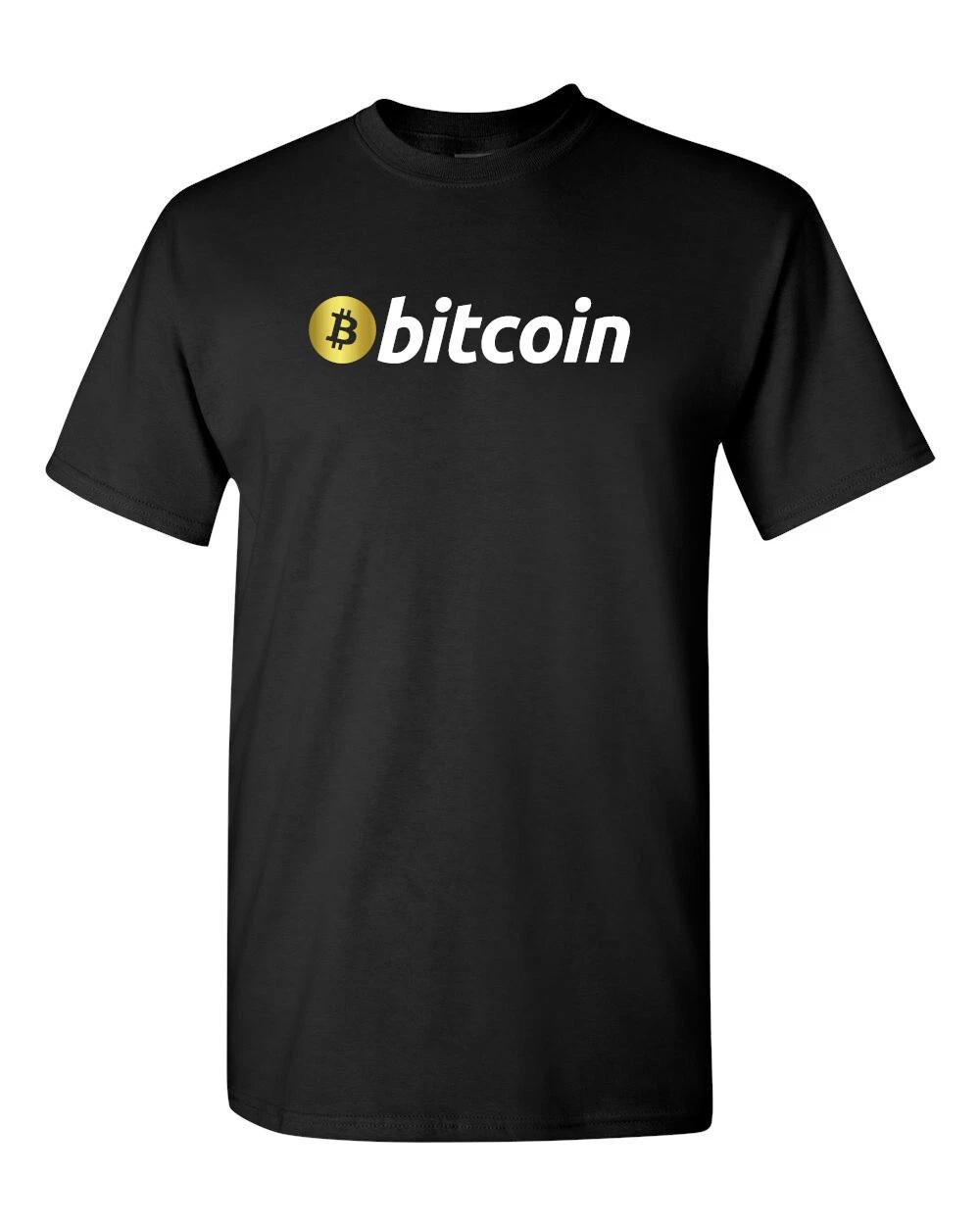 Bitcoin Crypto T Shirt - Black & White Tee s Short Sleeve - DryBlend PolyCotton L