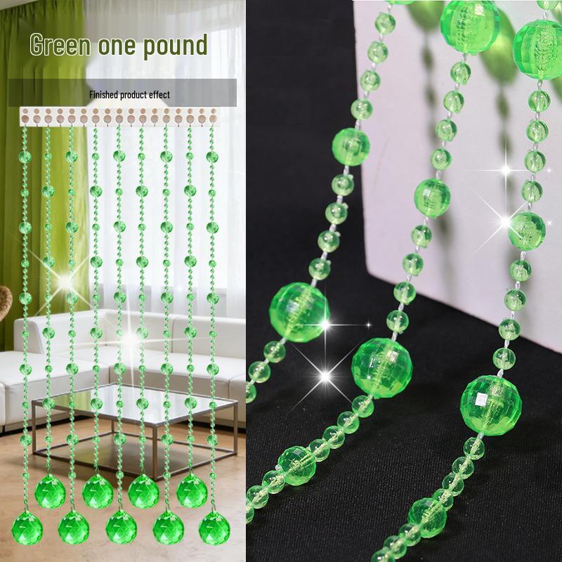 Transparent Crystal Bead Door Curtain for Wedding Decoration - DIY Hanging Partition with Feng Shui Elements, No Punching Required.