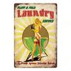 Laundry Vintage Metal Posters Tin Signs Decor Funny Metal Plaque Pin Up Girl Home Wall Art Painting