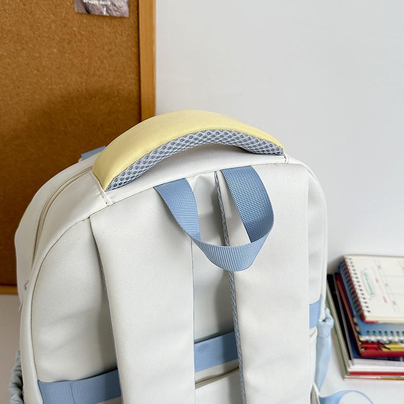 Contrast Color Student Bag Junior High School Student Backpack Women's Travel Lightweight Backpack