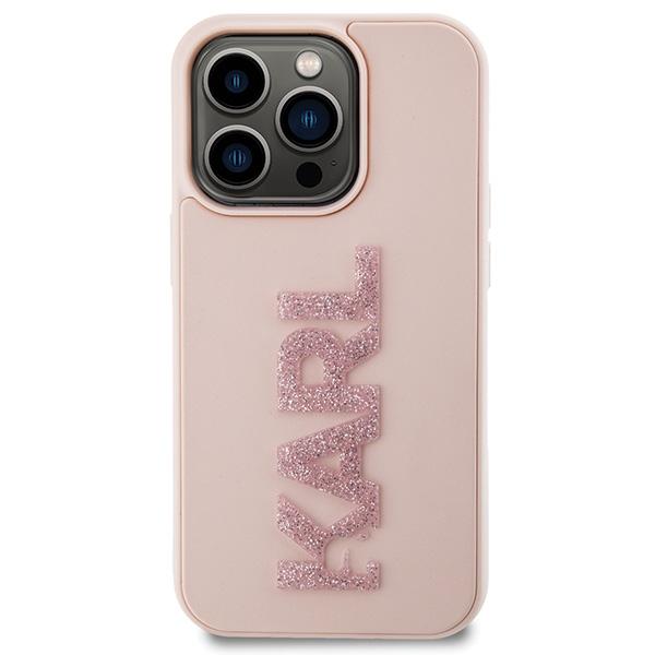 Karl Lagerfeld KLHCP15L3DMBKCP iPhone 15 Pro 6.1" Pink Hardcase 3D Rubber Glitter Logo