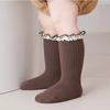 Herbst Baby Mädchen Socken Gekämmte Baumwolle Herz Spitze Prinzessin Socke Neugeborenen Anti-Rutsch Boden Socken Kleinkind Infant Zubehör 0-3Y