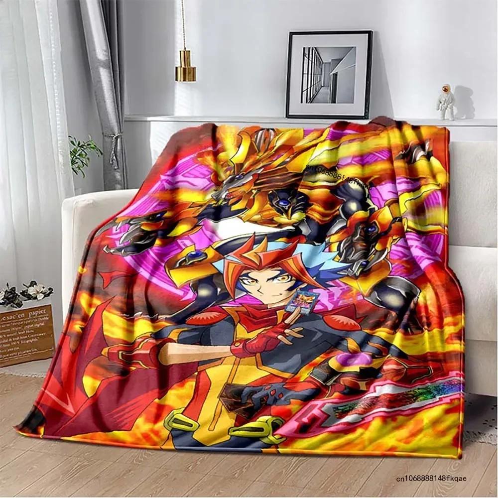 Anime Yu Gi Oh Card Yugioh Throw Blanket Blue Eyes White Dragon Anime Cartoon Soft Plush Blanket Bedroom Bedspread Home Decor