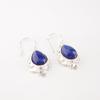 Lapis Lazuli Gemstone 925 Stamped Silver Jewelry Handmade Earrings 1.6" For Gift EE-163-22