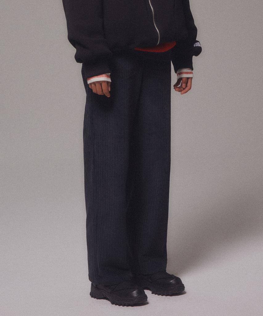 Minasu Corduroy Straight Pants_Navy