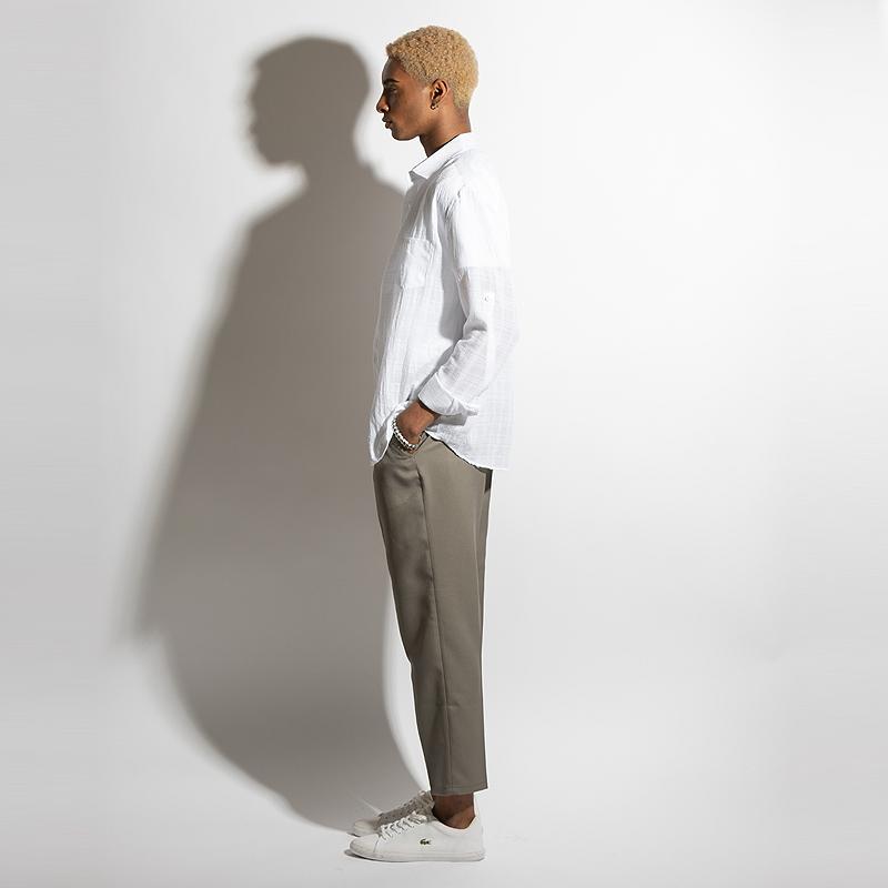 Seuteulaikeu Elegant Cropped Pants (Khaki)