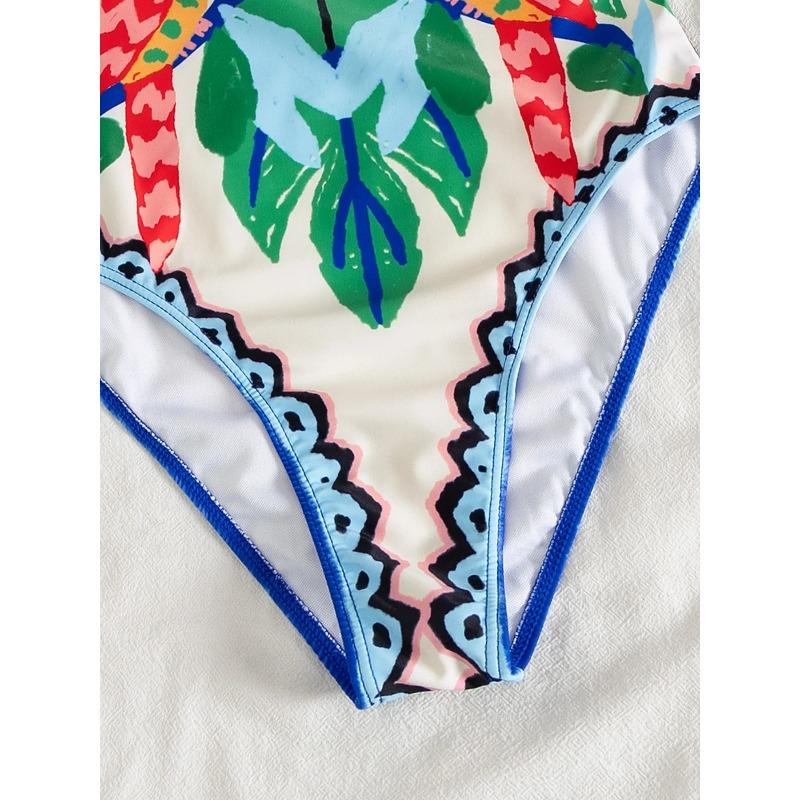 Moda Fiore sulla Spalla Costume da Bagno Intero Sexy Monospalla da Donna Body Stampato Costumi da Bagno Abbigliamento da Spiaggia per Vacanze Femminile