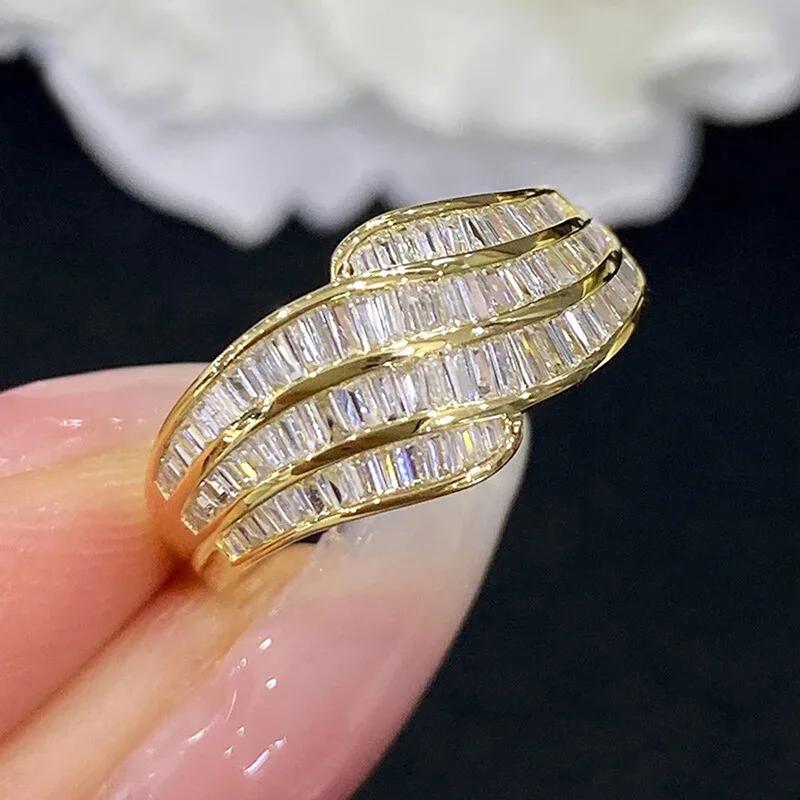 

T-shaped diamond lines, luxurious zircon wedding ring, women s sparkling fashion, personalized Zircon, and accessories 10