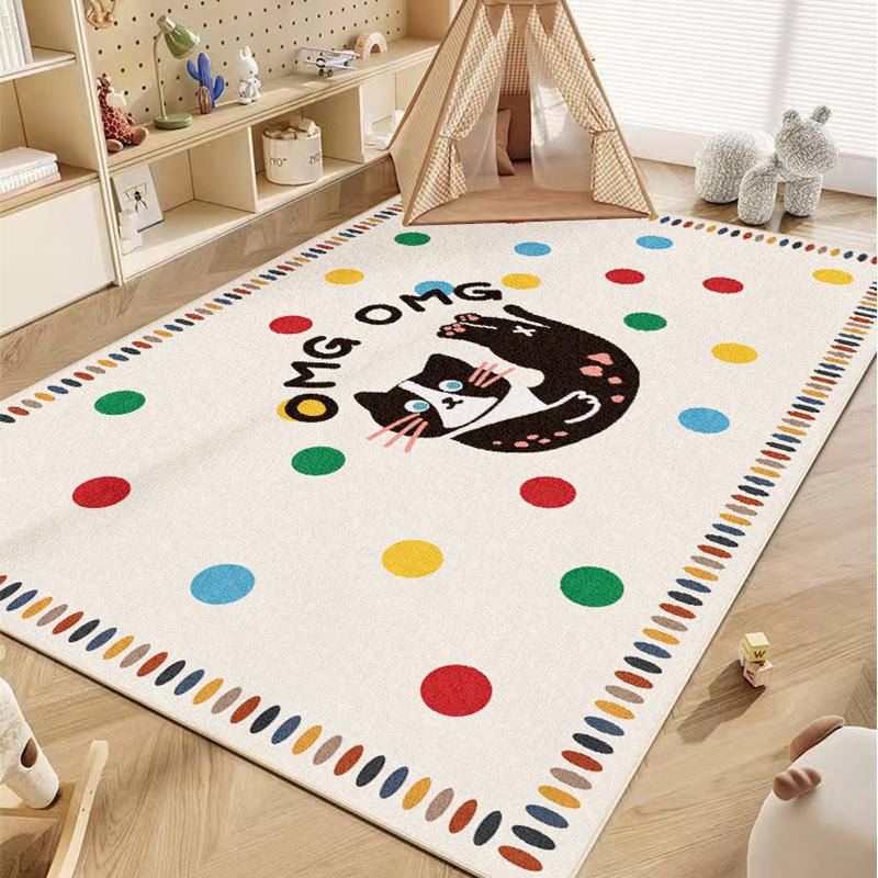 Cartoon Crystal Velvet Printed Carpet Living Room Durable and Easy To Clean - Bedroom Side Rug - Home Decoration