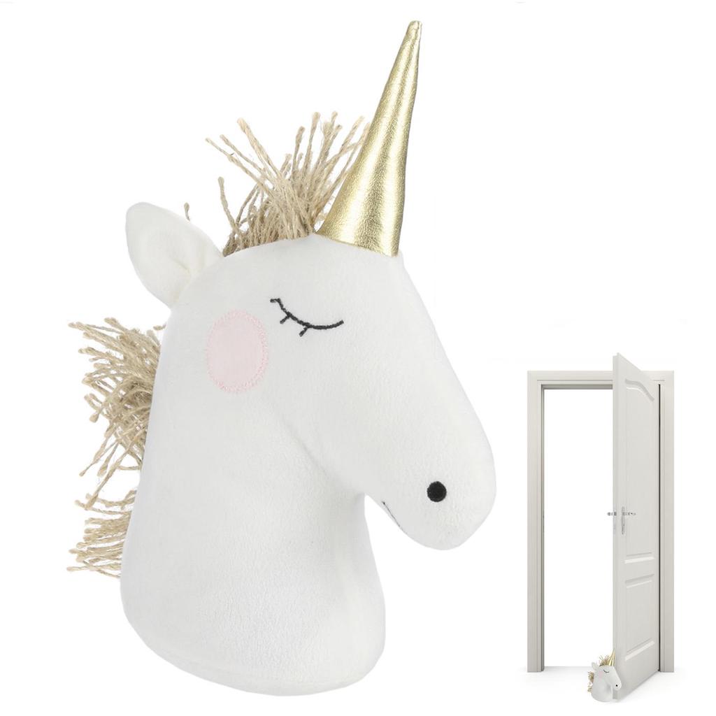 Les Trésors De Lily [Q3218] - Peluche Cale porte 'Licorne My Unicorn' blanc doré - 25. 5x19x11 cm