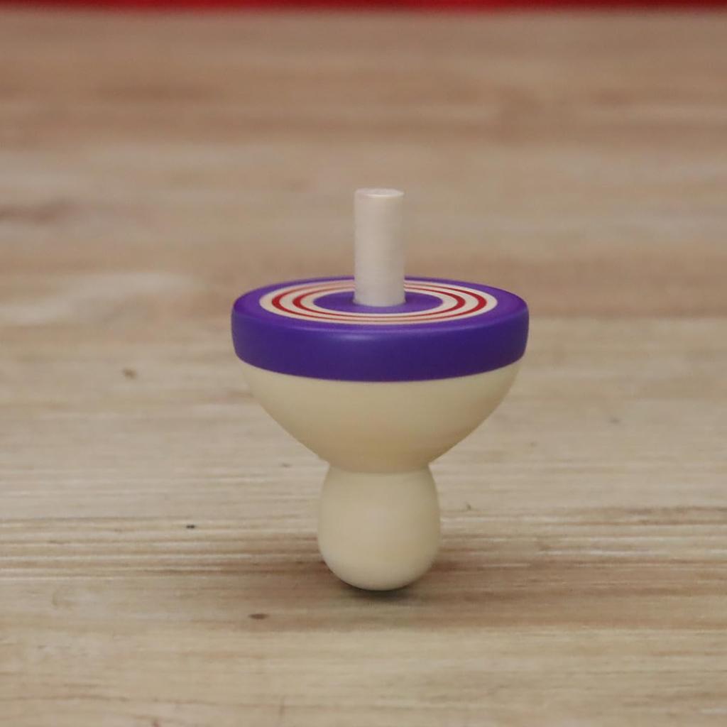 Miniatur Japanisches Traditionelles Holzspielzeug Werfen Kreisel Set mit je 3 in und Tops, (1 rot, grün, lila)