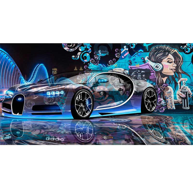 Modern Creative Street Graffiti Sports Car Photo Wallpaper Restaurant Clubs Ktv Bar 3d Wall Mural Wall Paper