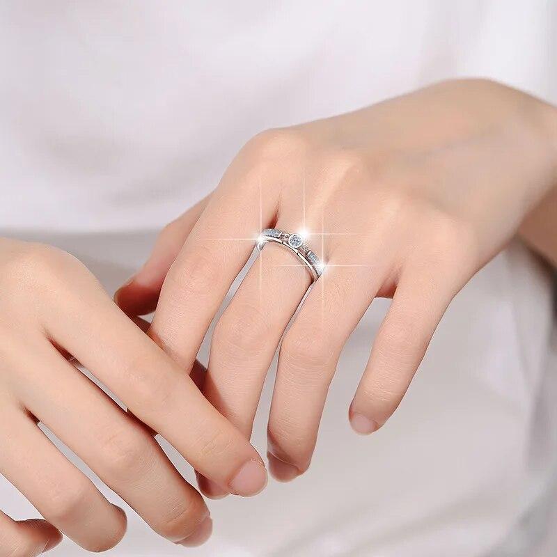 0,1CT 3mm Certificado Moissanite Anéis para Mulheres Meia Enternity Diamante Aliança de Casamento S925 Prata Esterlina Festa Jóias GRA