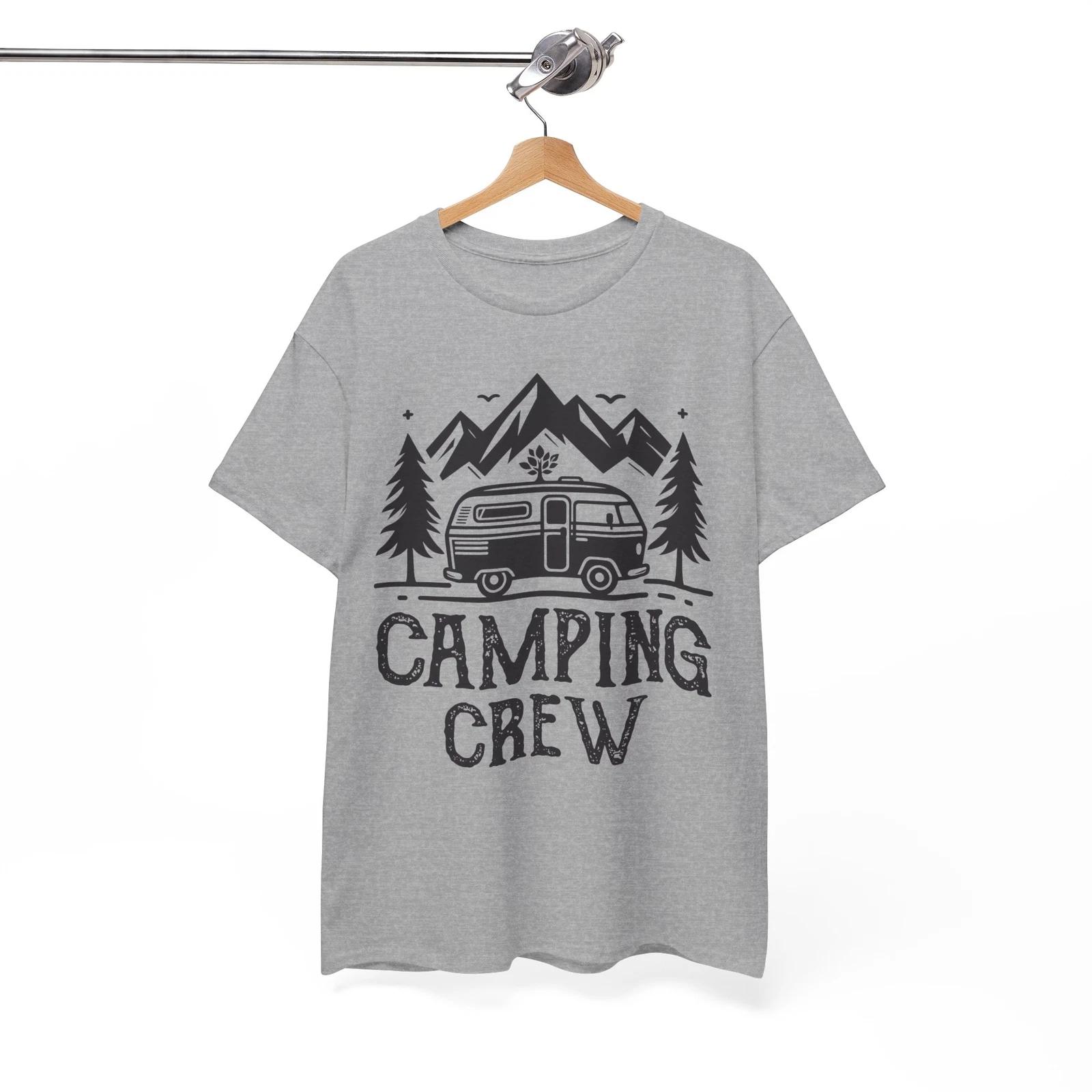 Camping Crew T-Shirt | Mountain Nature Tee | Outdoor Hiking Shirt L