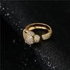 Fashion Full CZ Inlaid Animal Ring Opening Personality Unisex Ring Party Jewelry Gift Dropshipping