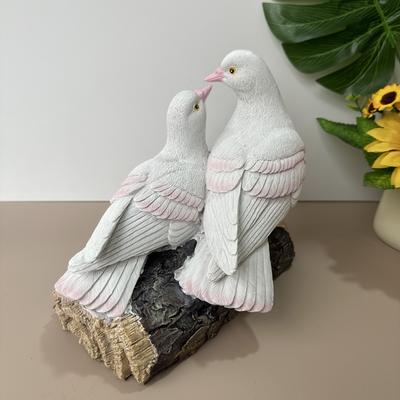 Two Peace Doves Ornaments Resin Dove Sculpture Bird Crafts Outdoor Garden Courtyard Decorations