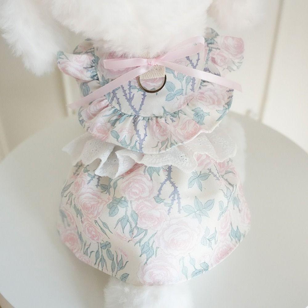 Pretty Dog Lace Skirt Floral Pattern Puppy Wedding Skirt Unique Cute Puppy Clothes  Dog Clothes