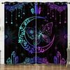 2 Stück Bohème Mond & Schmetterling Verdunkelungsvorhänge - Lebendiges Himmelsdesign Verdunkelnde Fensterbehandlungen für Schlafzimmer & Wohnzimmer