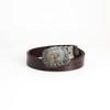 Men's Full Grain Cowhide T-Buckle Leather Belt - Casual Retro Black Fashion Wide Trouser Belt