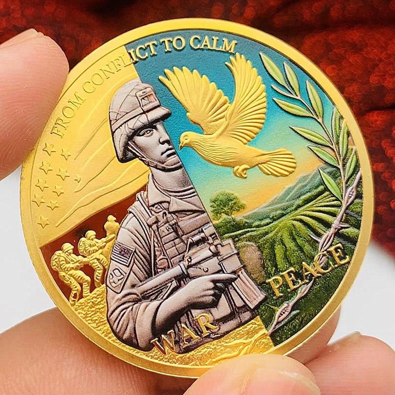 Война и мир, Древо жизни, Позолоченные цветные commemorative медали, Креативные подарки, Монеты, Памятные монеты