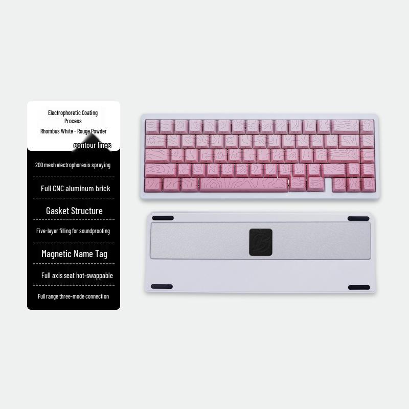 Ultra-Thin Bluetooth Mechanical Keyboard - Three-Axis Design, Office Gasket Structure, PBT Keycaps, Aluminum Build, Portable for Tablets