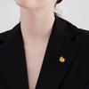 Brooch Enamel Painted Small Pumpkin Autumn Style Brooch Full Glaze Vivid Color Anti-Exposure Pin Bags Coats Scarves Badge Outfit Accessory