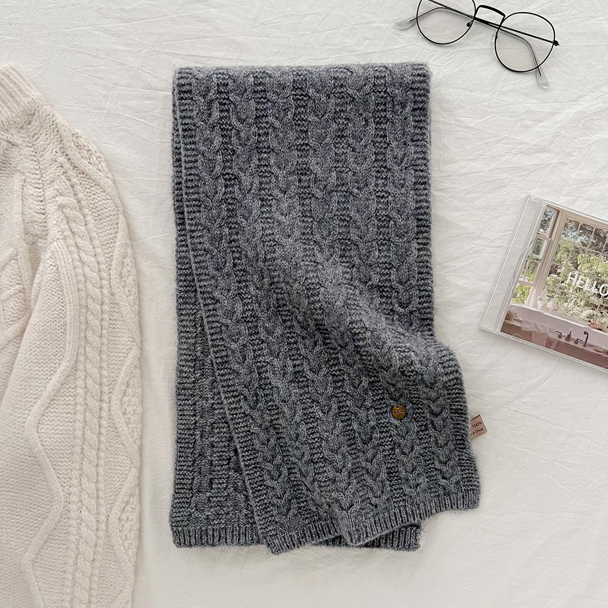 

Роскошный Зимний Шарф из 100% Шерсти Женский Вязаный Однотонный Кашемировый Платок Теплая Пашмина 2 Цвета Женская Шаль Парео Мягкая Буфанда 23x160cm