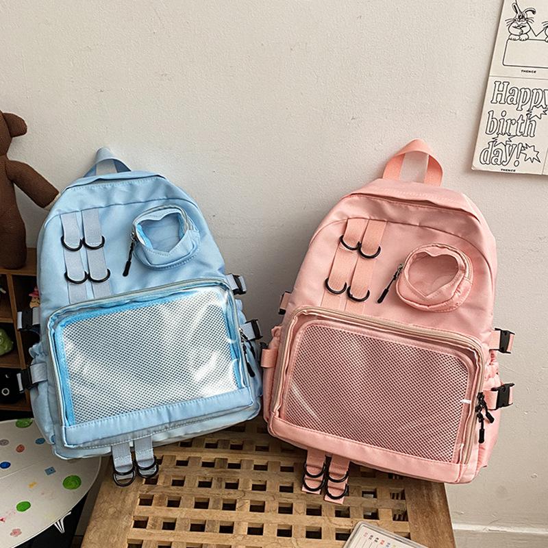 Original and Niche Girls' Backpack, High-end Transparent Bag, Cute Girl Student Schoolbag, Casual Backpack
