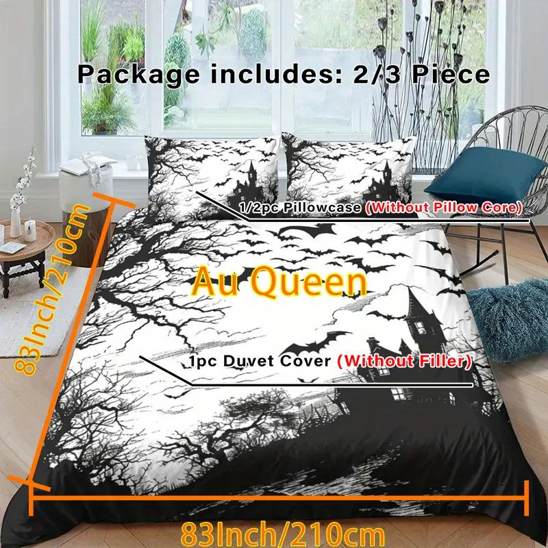 Halowen Comfortable Quilt Cover Set Halowen Theme Comfortable Beding Set Digital Print Plaid Patern Lovely Ghost Pumpkin One Comfortable Quilt Cover
