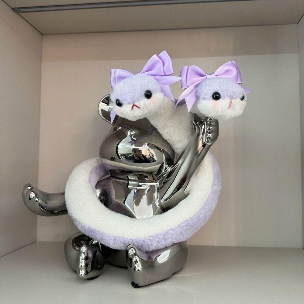 58cm Year of The Snake Plush Toy Wrap Around Arm Purple Snake Animal Doll  Children Gift
