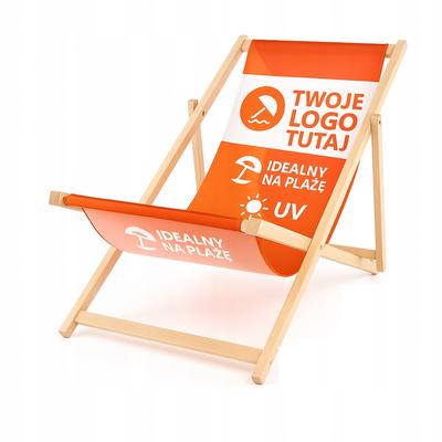 Personalized Advertising Wooden Deckchair. Any Design with Your Logo.